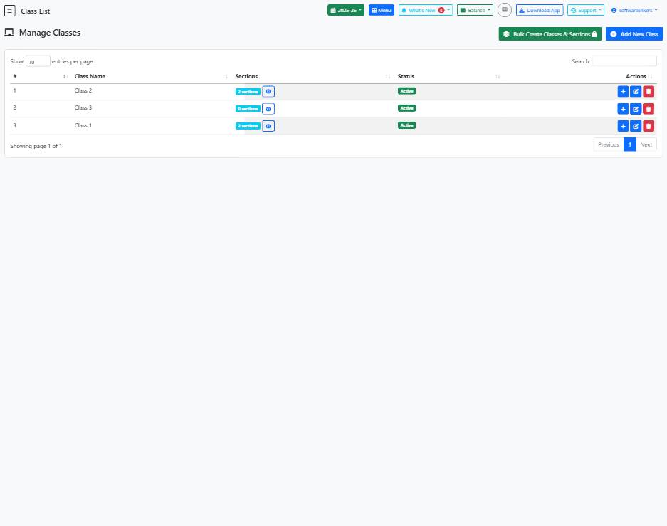 Class List Page Guide