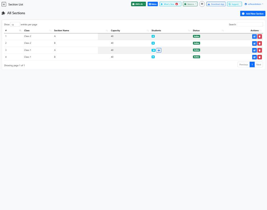 Section List Page Guide