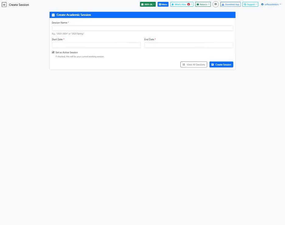Create Session Page Guide